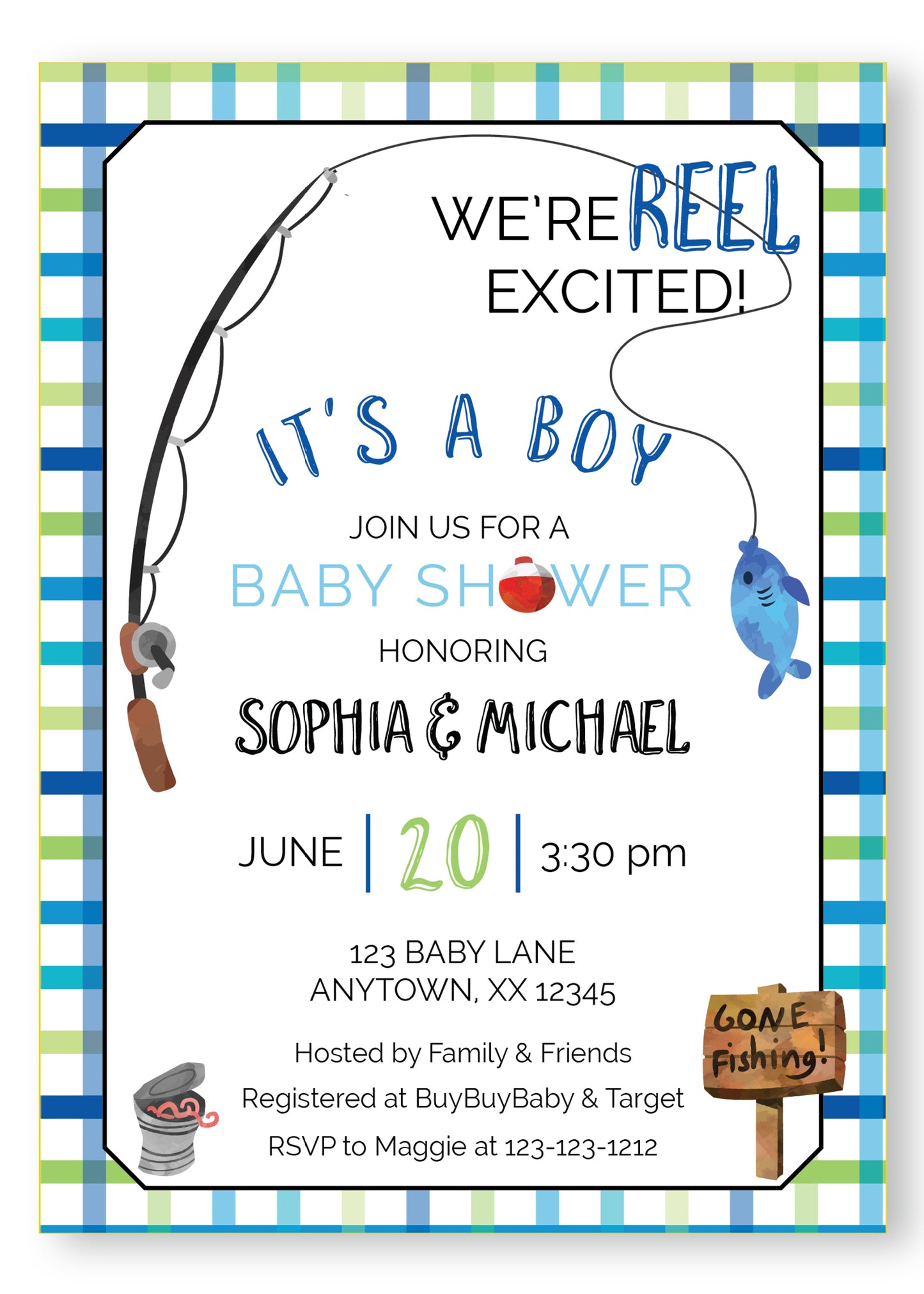 Fishing Baby Shower Invitation - Invitetique