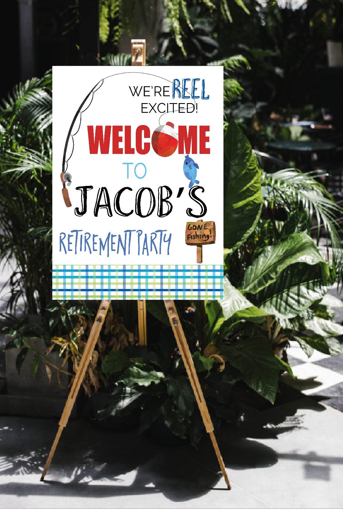 fishing retirement party sign