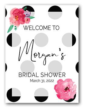 floral and polka dot welcome personalized sign