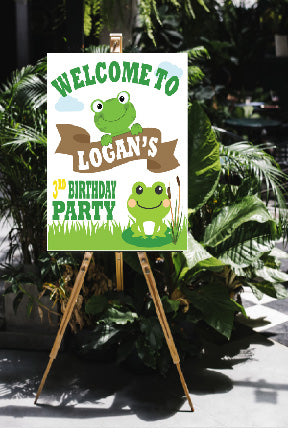 little frog birthday welcome poster