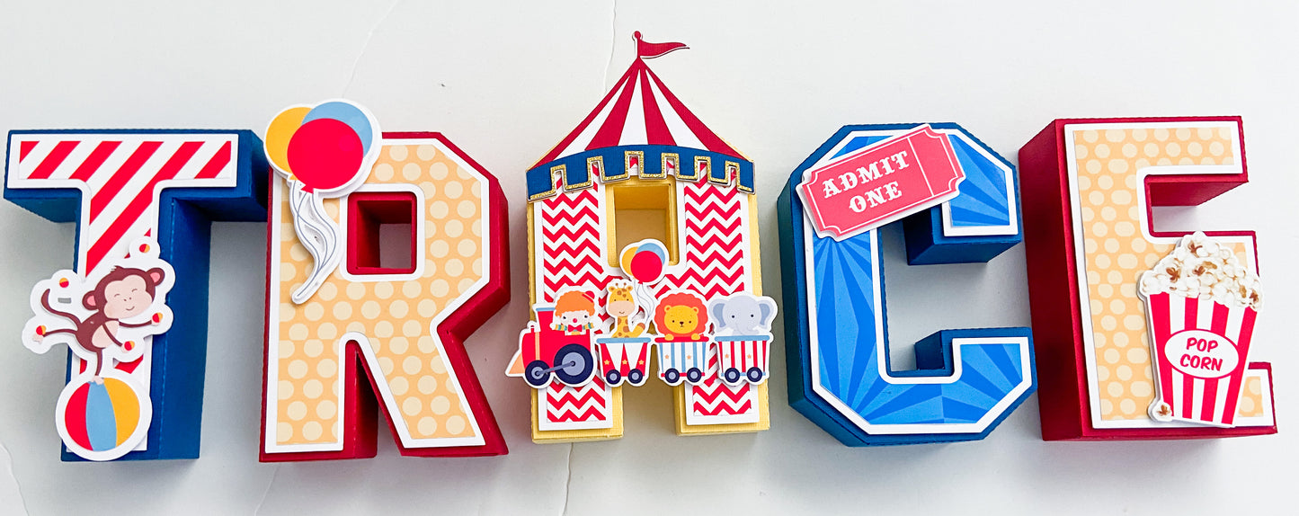 Circus Carnival 3D Letters