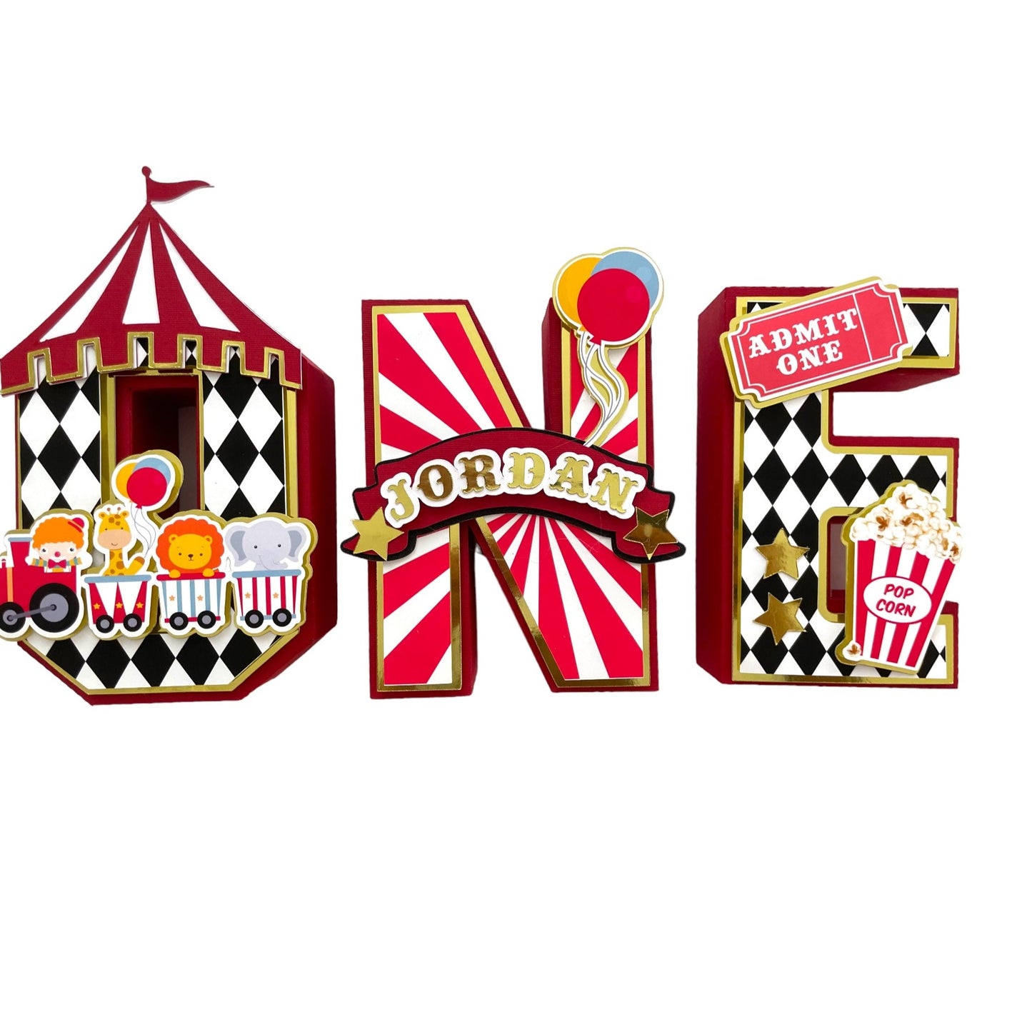 vintage circus 3d letter