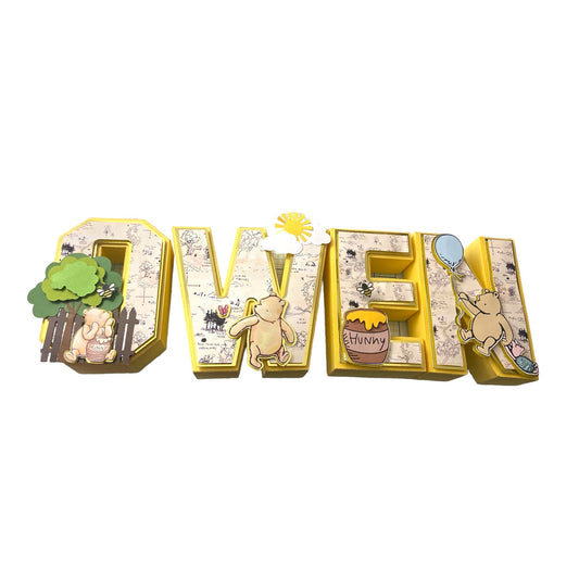 Classic Pooh 3D Letters - Blue Balloon