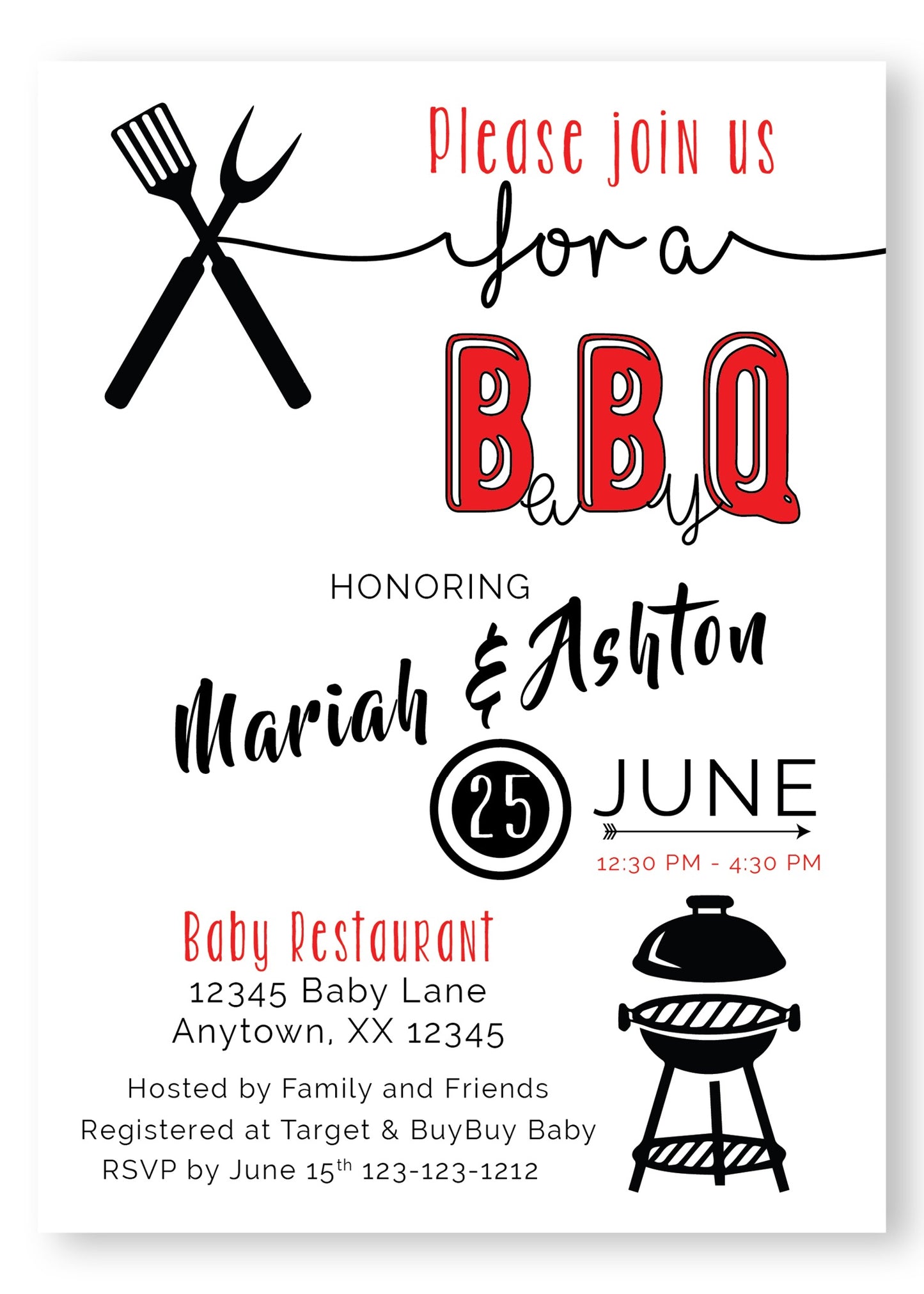 BBQ Baby Shower Invitation - Invitetique