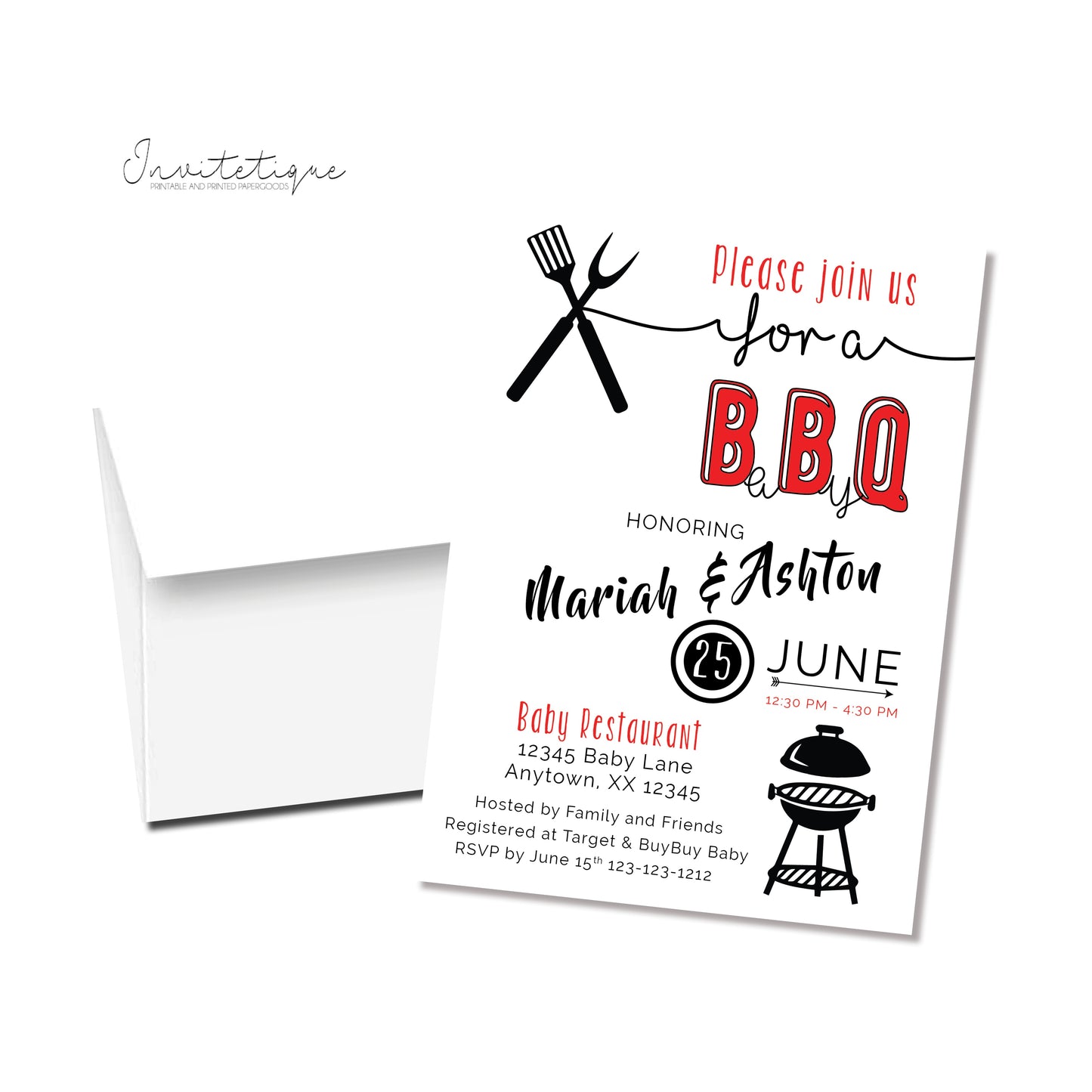 BBQ Baby Shower Invitation - Invitetique