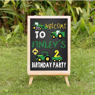 John deere birthday welcome personalized sign