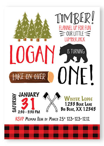 Wild one birthday invitation 