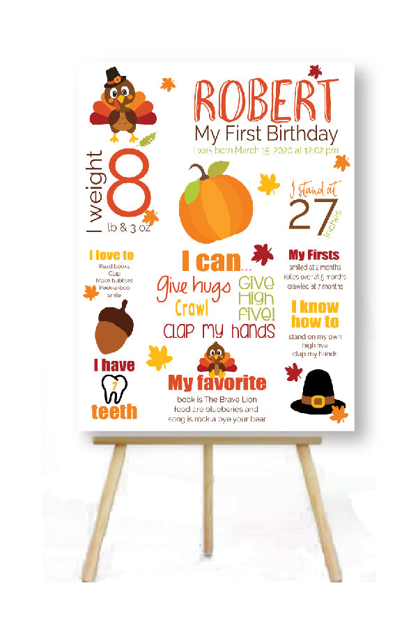 fall birthday poster