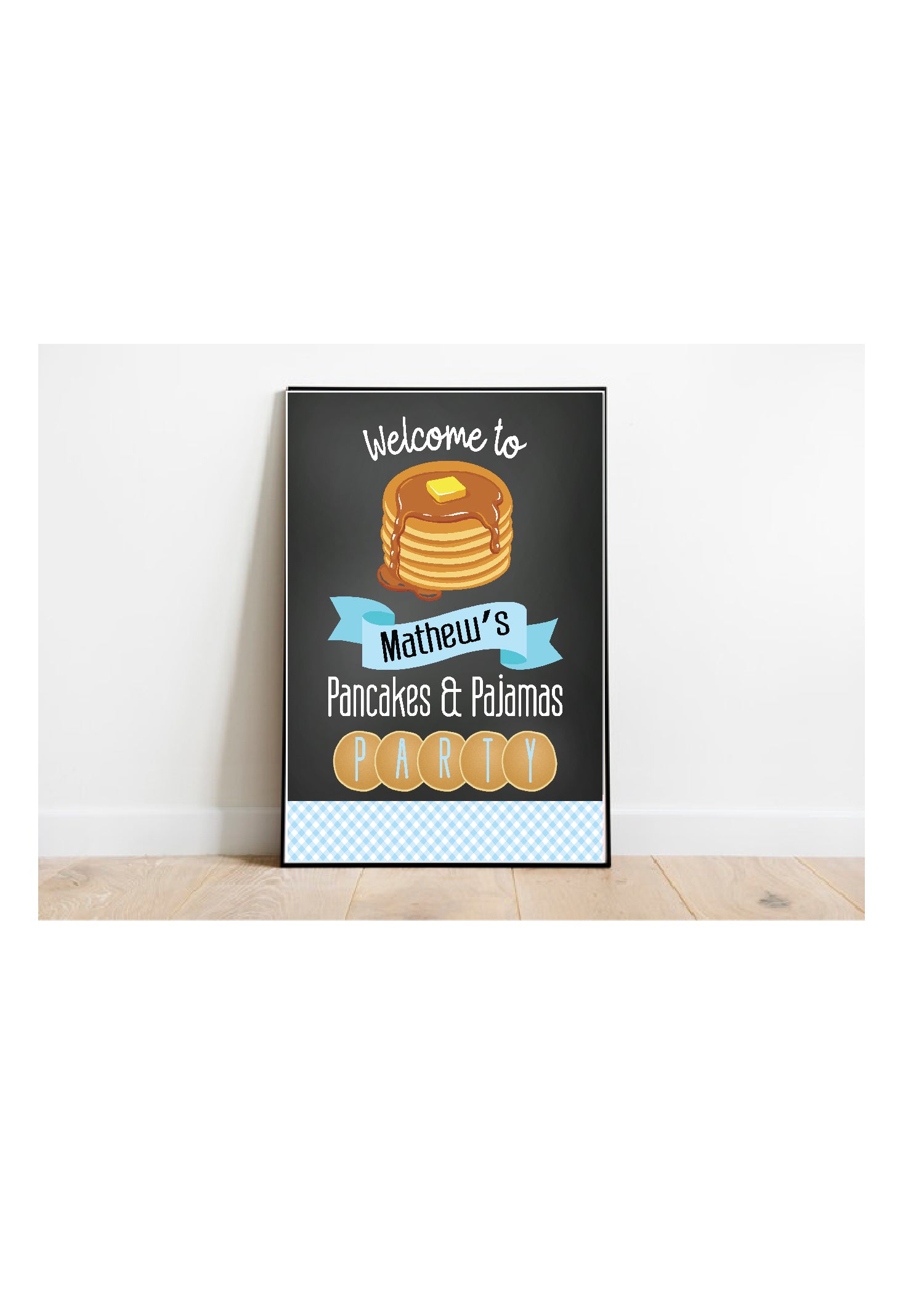 Digital printable welcome pancake pajamas welcome sign