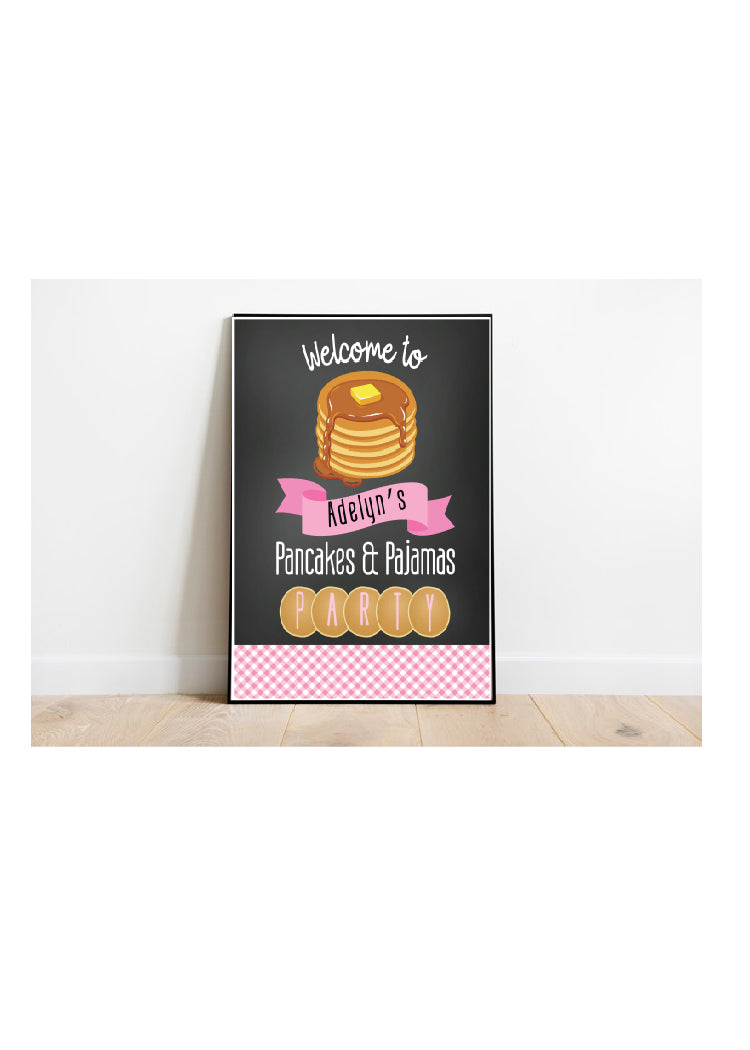 Pancakes and Pajamas Poster sign birthday