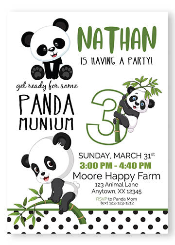panda birthday invitation