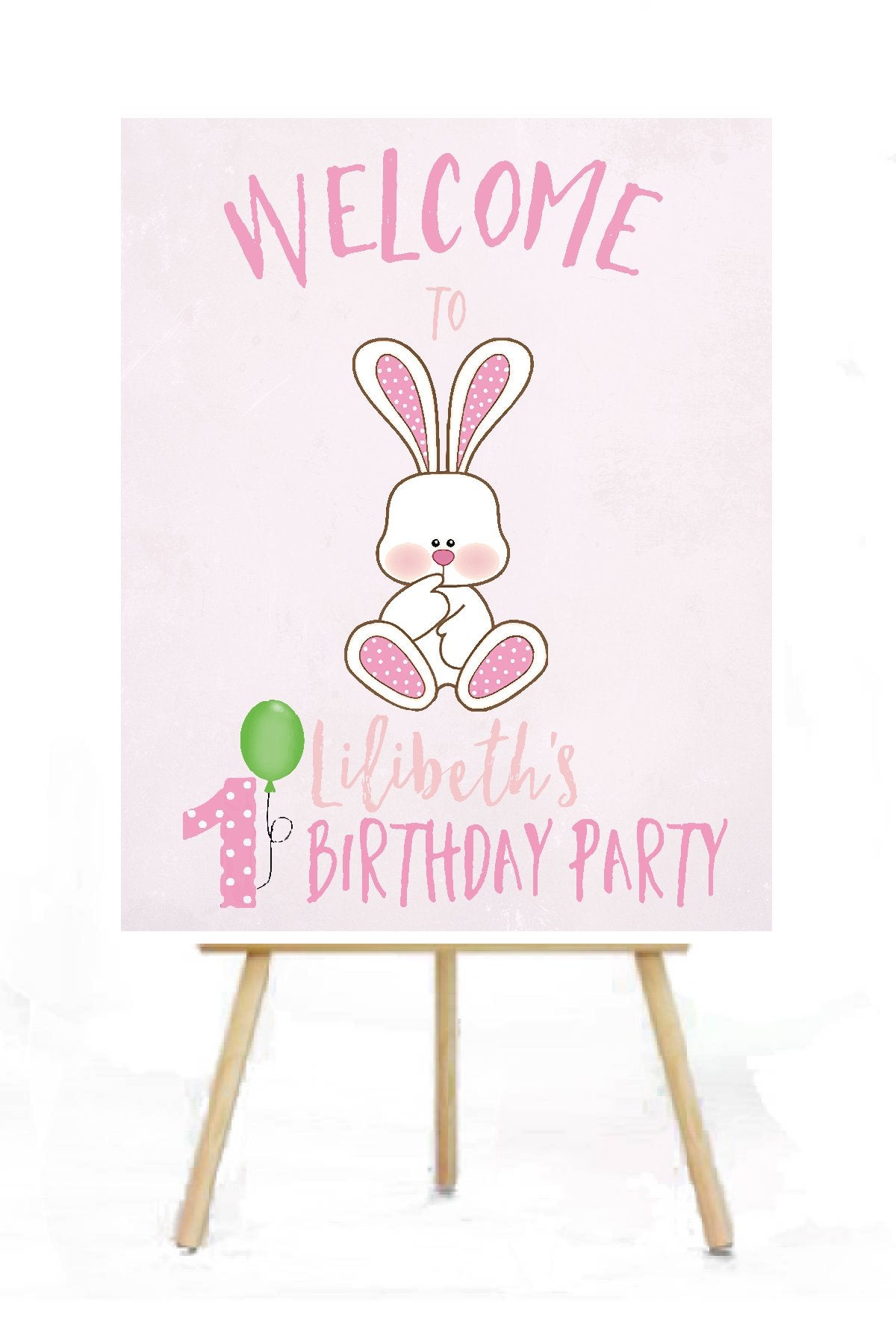 Some bunny birthday welcome sign