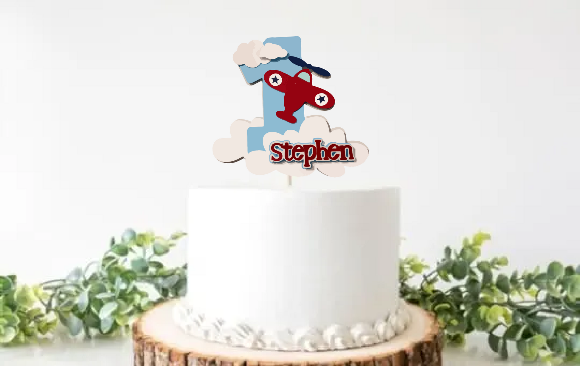 Time flies personalized cake topper