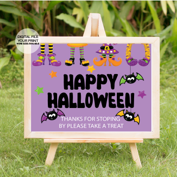happy halloween party yard sign