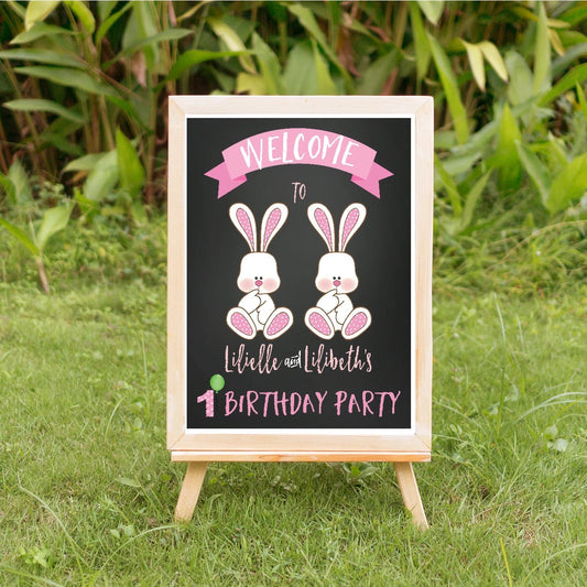 Some bunnies 1st birthday party decoration