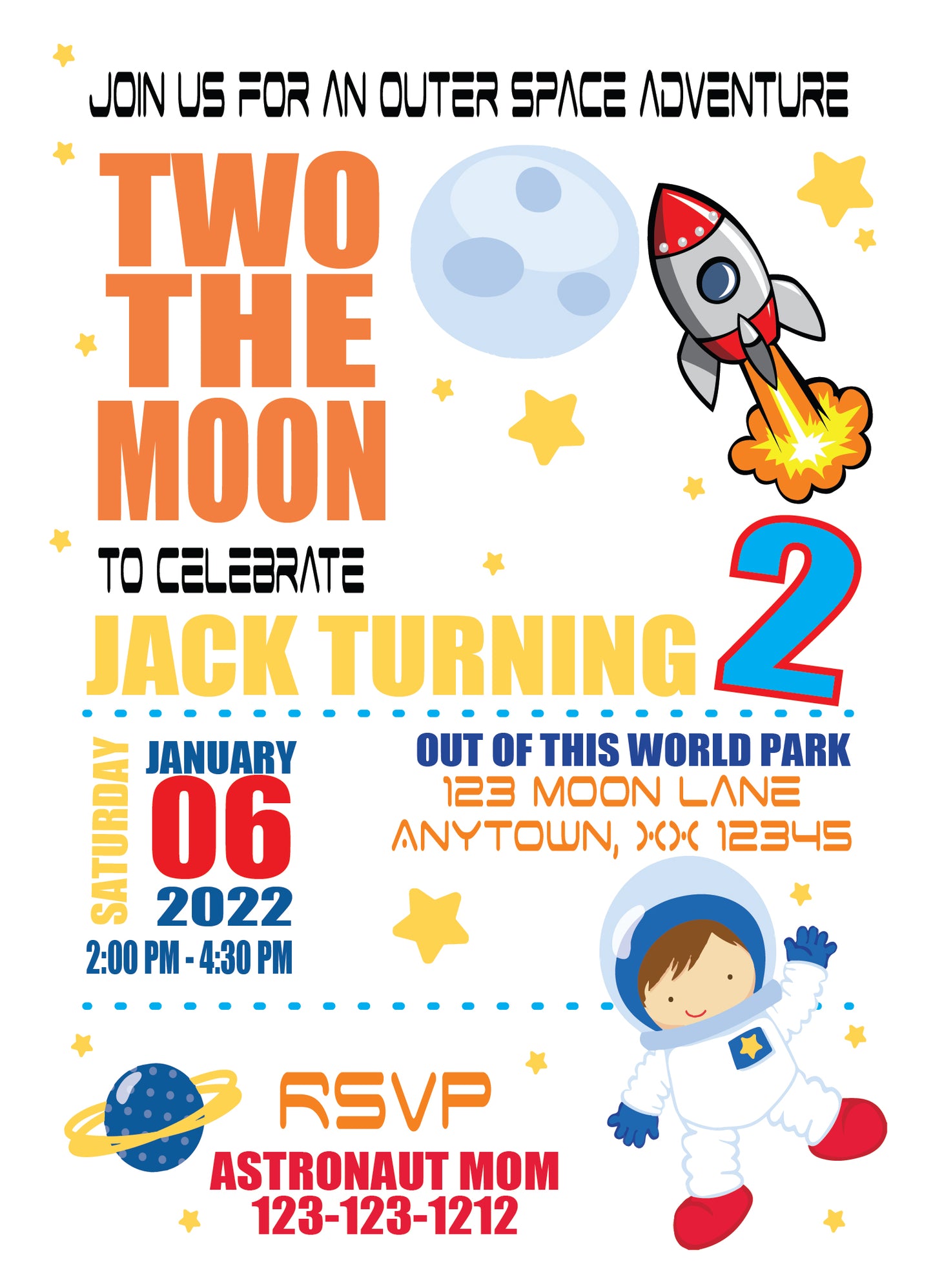 Two the Moon Invitation