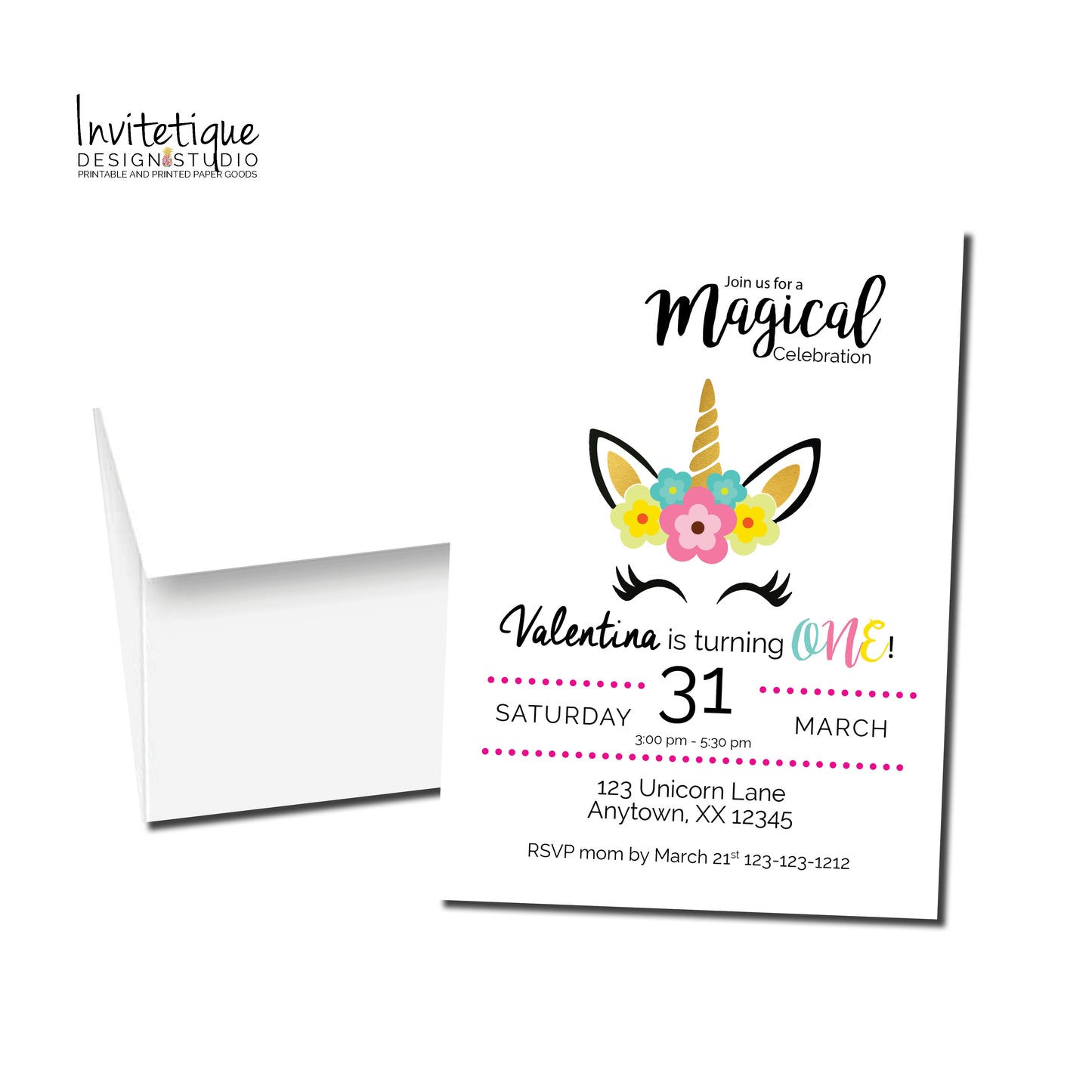 Magical Unicorn Invitations - Invitetique