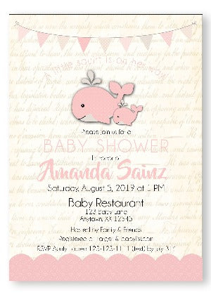 A Happy whale & Squirt Baby Shower Invitations little squirt whale- Invitetique
